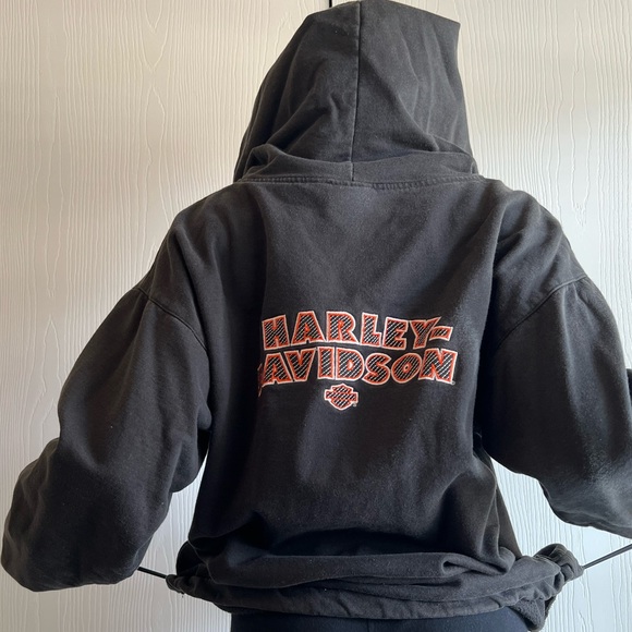 Vintage Harley-Davidson 1/4 Zip Hooded Pullover - Picture 4 of 6
